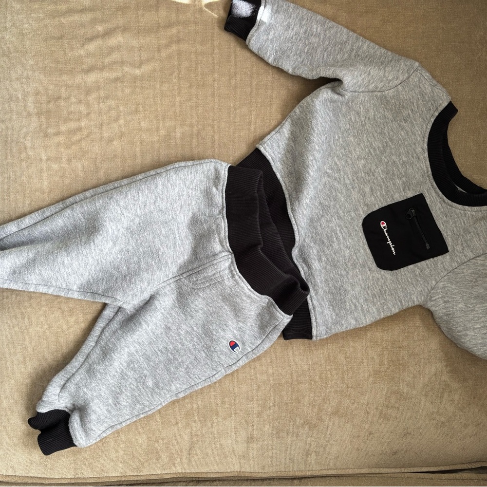 Champion Gray and Black baby sweatsuit